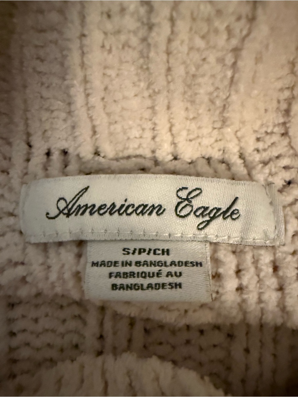 American Eagle Knit Cream Ribbed Mockneck Sweater-S - Picture 2 of 6